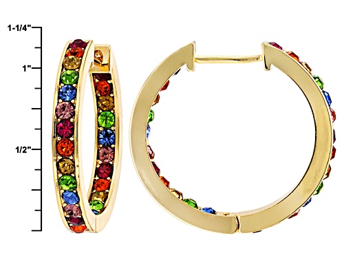 Off Park ® Collection Multicolor Crystal Gold Tone Hoop Earrings