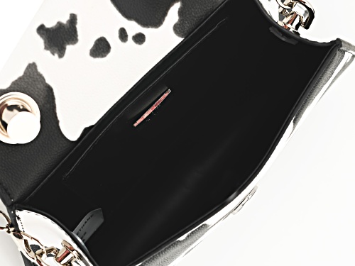 Off Park® Collection, Imitation Leather Silver Tone Cow Print Clutch