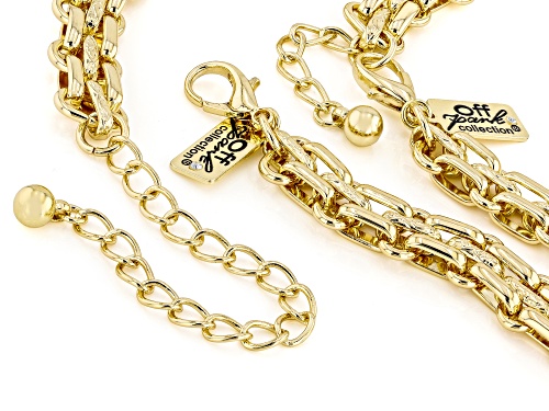 Off Park® Collection, Gold Tone Triple Layered Wide Box Link Necklace & Bracelet Set