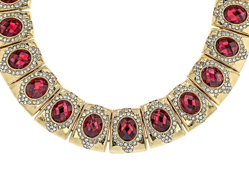 Off Park® Collection, Red & White Crystal Gold Tone Statement Necklace & Earring Set