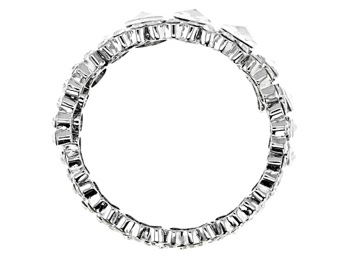 Off Park ® Collection White Crystal Silver Tone Coil Adjustable Bracelet
