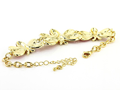 Off Park ® Collection, Multi-Color Crystal Gold Tone Bee Bracelet