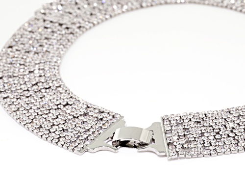 Off Park ® Collection Round White Crystal Silver Tone Statement Necklace