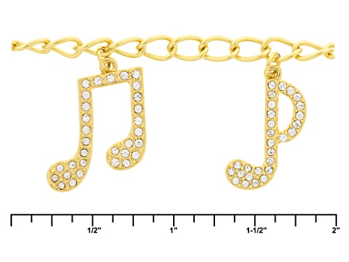 Off Park ® Collection White Crystal Gold Tone Music Note Charm Bracelet