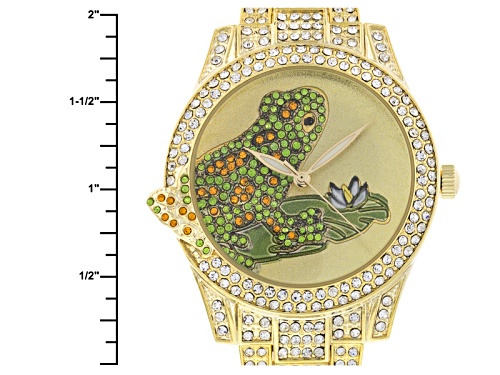 Off Park Collection ™ Multicolor Crystal Yellow Frog Watch