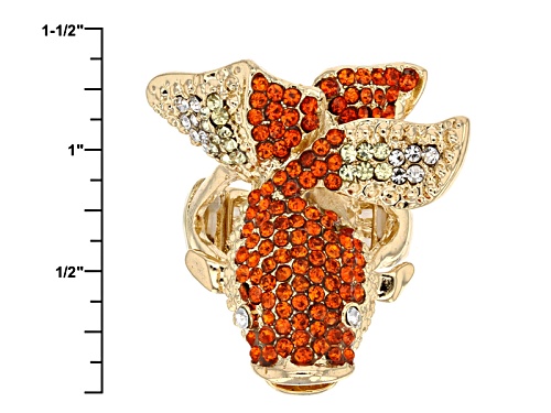 Off Park ® Collection Multicolor Crystal Gold Tone Koi Fish Stretch Ring