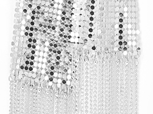 Off Park ® Collection Silver Tone Mesh Shawl Necklace - Size 60