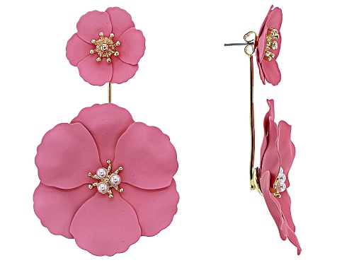 Off Park ® Collection Gold Tone Set of 3 Pastel Flower Earrings