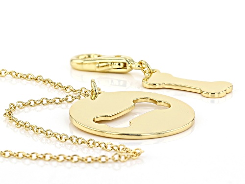 Off Park® Collection Gold Tone Dog Bone Necklace With Matching Pet Charm