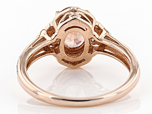 .90ct Orange Oregon sunstone, .31ctw white zircon and .15ctw Champagne diamonds 10K rose gold ring - Size 7