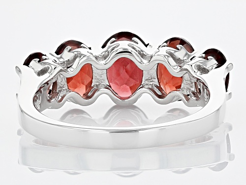 4.50ctw Oval Vermelho Garnet™ Rhodium Over Sterling Silver 5-Stone Ring - Size 10