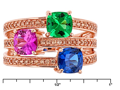 Pre-Owned Bella Luce ®3.68ctw Multi Gem Diamond Simulants Eterno ™ Rose Ring - Size 6