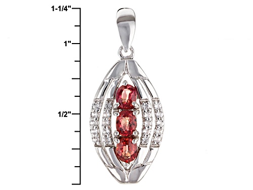 Pre-Owned Exotic Jewelry Bazaar™ 1.03ctw Oval Red Winza Sapphire And .29ctw Zircon Sterling Silver P