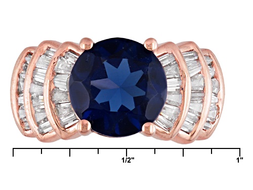 Pre-Owned Bella Luce ® 4.81ctw Lab Created Sapphire & White Diamond Simulant Eterno ™ Rose Ring - Size 12