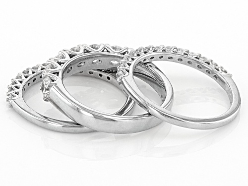 Pre-Owned Bella Luce® 4.20ctw Platinum Over Sterling Silver Ring Set - Size 11