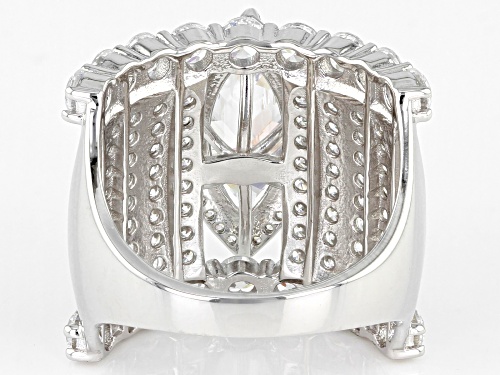 Pre-Owned Bella Luce ® 9.18ctw White Diamond Simulant Rhodium Over Sterling Silver Ring (5.82ctw DEW - Size 5