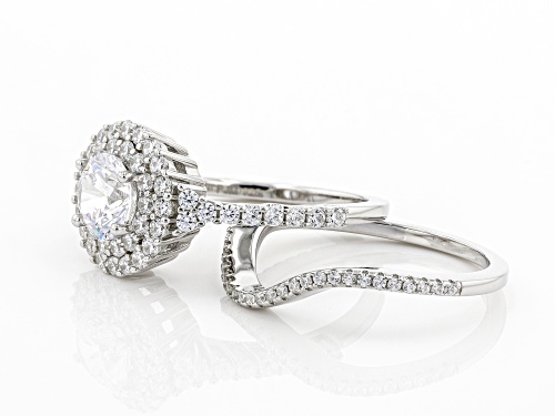 Pre-Owned Bella Luce ® 3.60ctw Rhodium Over Sterling Silver Ring With Band (1.98ctw DEW) - Size 10
