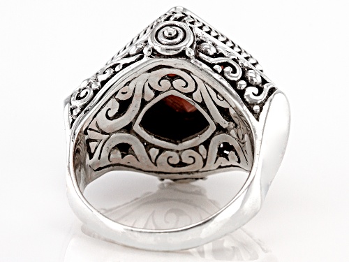 Pre-Owned Artisan Collection of Bali™ 10mm Square Ballet Blush Quartz Silver Ring - Size 7