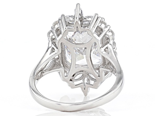 Pre-Owned Bella Luce ® 13.69ctw White Diamond Simulant Rhodium Over Sterling Silver Ring (7.32ctw DE - Size 11
