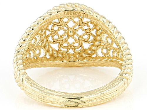 Pre-Owned Artisan Collection of Turkey™ 18k Gold Over Sterling Silver Filigree Band Ring - Size 7