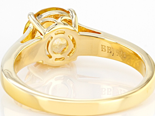 Pre-Owned 1.60ct Round Brazilian Citrine 18k Yellow Gold Over Sterling Silver November Birthstone Ri - Size 10