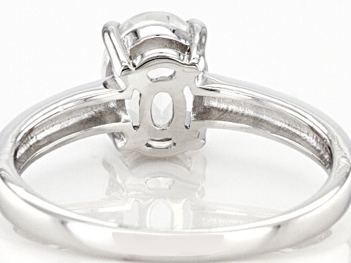Pre-Owned 1.28ct Oval White Topaz Rhodium Over Sterling Silver April Birthstone Ring - Size 10