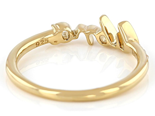 Pre-Owned 0.07ctw Round White Zircon 18k Yellow Gold Over Sterling Silver Libra Ring - Size 6