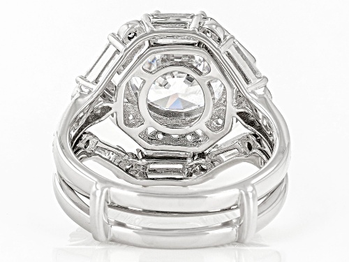 Pre-Owned Bella Luce® 8.23ctw White Diamond Simulant Platinum Over Sterling Silver 2 Ring Set (5.09c - Size 12