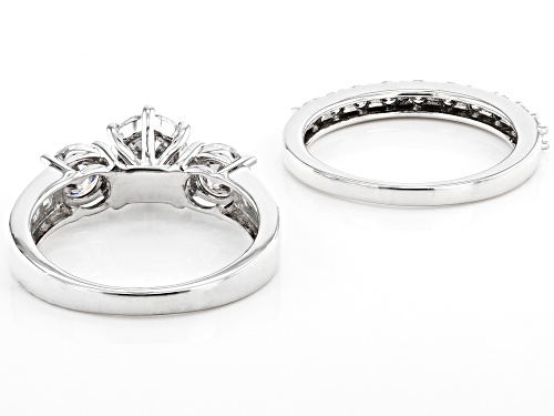 Pre-Owned MOISSANITE FIRE(R) 2.50CTW DEW ROUND  PLATINEVE(R) RING AND BAND - Size 9