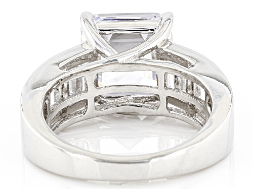 Pre-Owned Bella Luce® 10.25ctw White Diamond Simulant Platinum Over Silver Asscher Cut Ring(6.21ctw - Size 11