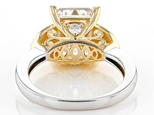 Pre-Owned MOISSANITE FIRE(R) 4.15CTW DEW PLATINEIVE(R) & 14K YELLOW GOLD OVER SILVER RING - Size 9