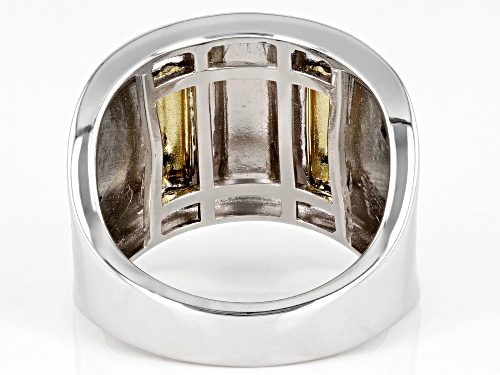 Pre-Owned Koadon® Rhodium And Eterno™ 18k Yellow Gold Over Sterling Silver Ring - Size 5