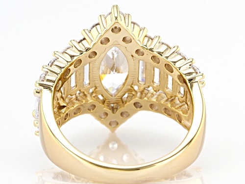 Pre-Owned Bella Luce® 6.96ctw White Diamond Simulants Eterno™ Yellow Over Sterling Silver Ring (4.21 - Size 9