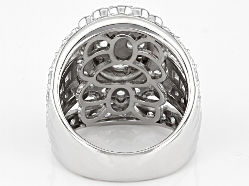 Pre-Owned Bella Luce® 7.43ctw White Diamond Simulant Rhodium Over Sterling Silver Ring(4.50ctw DEW) - Size 5