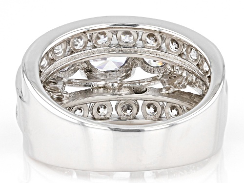 Pre-Owned Bella Luce® 4.72ctw White Diamond Simulant Rhodium Over Sterling Silver Ring 2.86ctw DEW) - Size 12