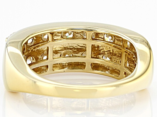 Pre-Owned MOISSANITE FIRE(R) 2.24CTW DEW ROUND 14K YELLOW GOLD OVER SILVER RING - Size 7