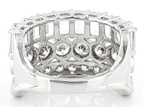 Pre-Owned Bella Luce® 8.25ctw White Diamond Simulant Rhodium Over Sterling Silver Ring(5.00ctw DEW) - Size 6