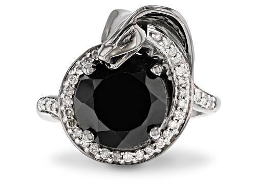 Pre-Owned Enchanted Disney Villains Jafar Ring Black Onyx & Black Diamond Black Rhodium Over Silver - Size 8