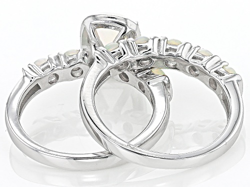 Pre-Owned 1.52ctw Ethiopian Opal Rhodium Over Sterling Silver Ring - Size 9