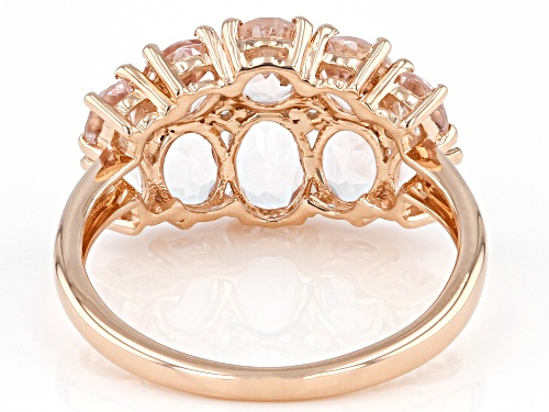 Pre-Owned 2.27ctw Oval Morganite With 0.04ctw Round White Zircon 18k Rose Gold Over Sterling Silver - Size 6