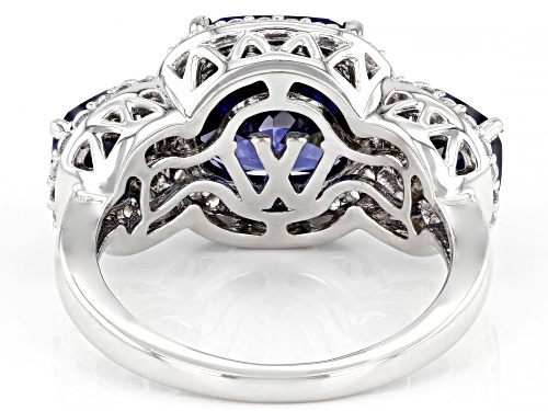 Pre-Owned Charles Winston For Bella Luce® 9.81ctw Tanzanite And Diamond Simulants Rhodium Over Silve - Size 7