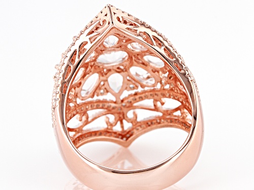 Pre-Owned 3.01ctw Morganite With 1.48ctw White Zircon 18k Rose Gold Over Sterling Silver Ring - Size 6