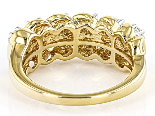 Pre-Owned MOISSANITE FIRE(R) 1.20CTW DEW  ROUND 14K YELLOW GOLD OVER SILVER RING - Size 7
