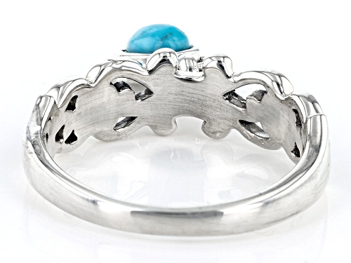 Pre-Owned 6x4mm Oval Turquoise Sterling Silver Solitaire Charm Ring - Size 8