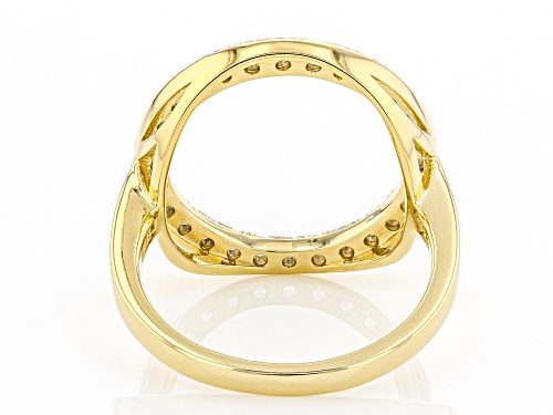 Pre-Owned .50ctw White Zircon 18K Yellow Gold Over Sterling Silver Circle Ring - Size 6