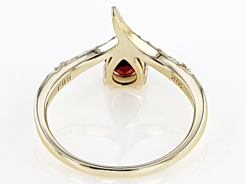 Pre-Owned 0.72ct Vermelho Garnet™ With 0.25ctw White Zircon 10k Yellow Gold Ring - Size 9