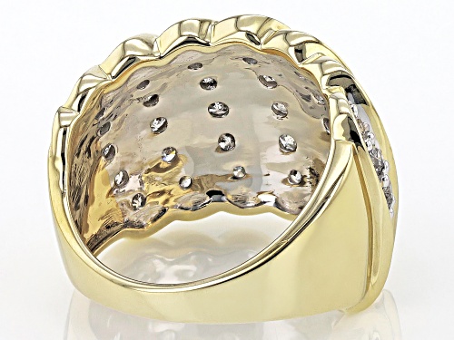 Pre-Owned 1.75ctw Round White Diamond 10k Yellow Gold Wide Band Ring - Size 6