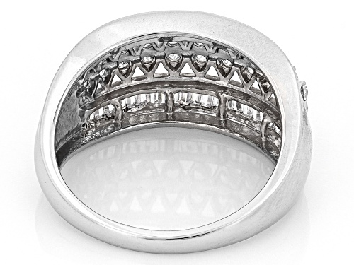 Pre-Owned Bella Luce® 1.35ctw White Diamond Simulant Platinum Over Sterling Silver Ring (0.81ctw DEW - Size 5
