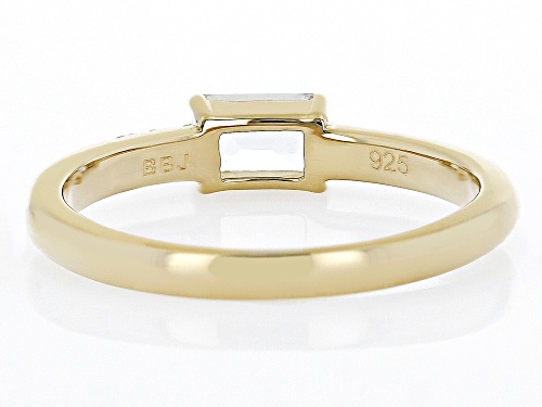 Pre-Owned .45ct Aquamarine with .07ctw White Zircon 18k Yellow Gold Over Serling Silver March Births - Size 9