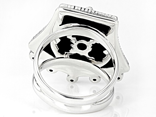 Pre-Owned Artisan Collection of India™ 0.06ctw Black Spinel Sterling Silver Goddess Ring - Size 8